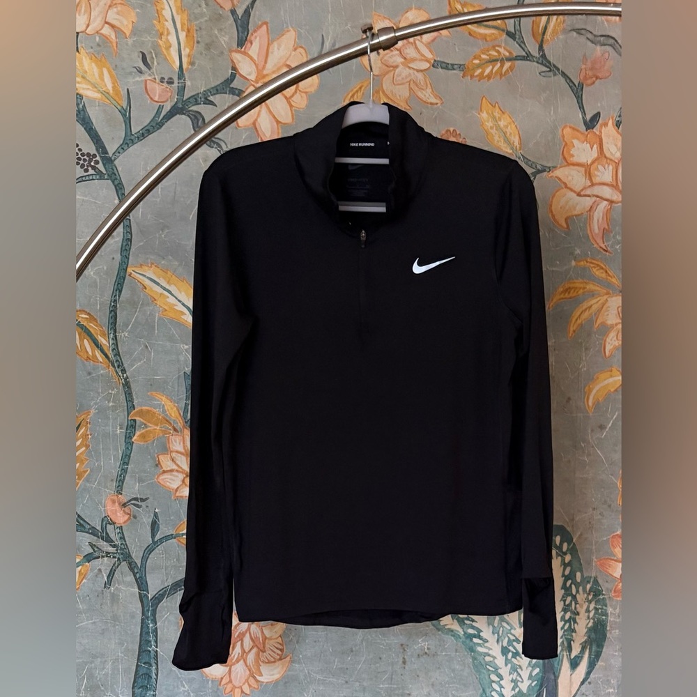 Nike Running Black Quarter-Zip Top with Pocket Small